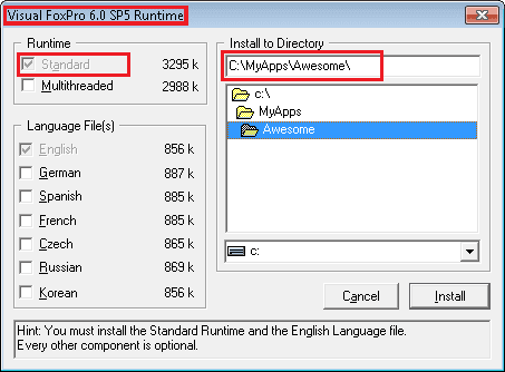 visual foxpro 9 runtime files